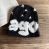 Letter Ago Pattern Knitted Beanie Cap Fashionable Breathable Hat Gifts Warm