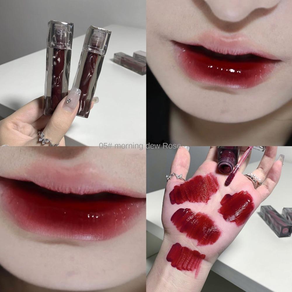 Sexy Red Lip Tint 6 Color Dyeing Lip Gloss Water Crystal Long Lasting Lip Stick Velvet Ink Waterproof Liquid Lipstick Cosmetic