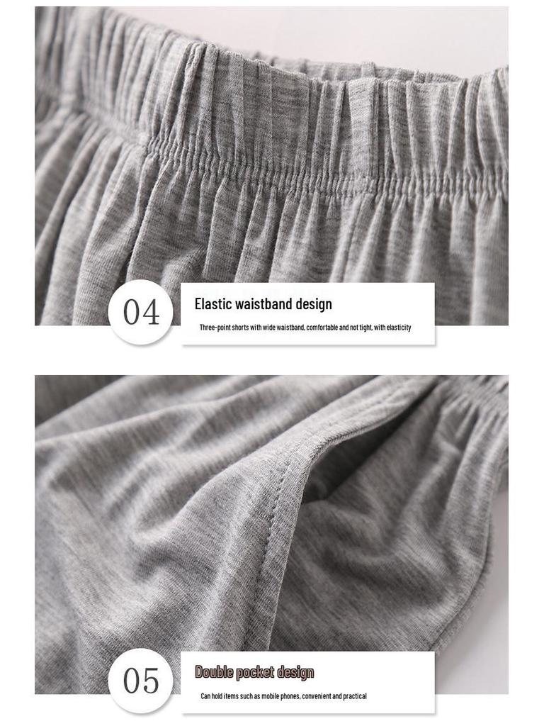 Women's Modal Chest Pad Short Sleeve Pajama Set - Summer Five-Point Shorts