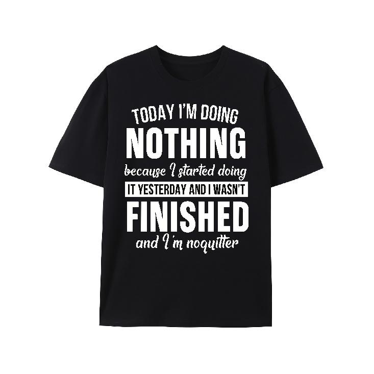 Men'S T-Shirt with Funny Doing Nothing Slogan Print | Casual Crew Neck, Medium Stretch Fabric, Short Sleeve, Regular Fit, All-Season