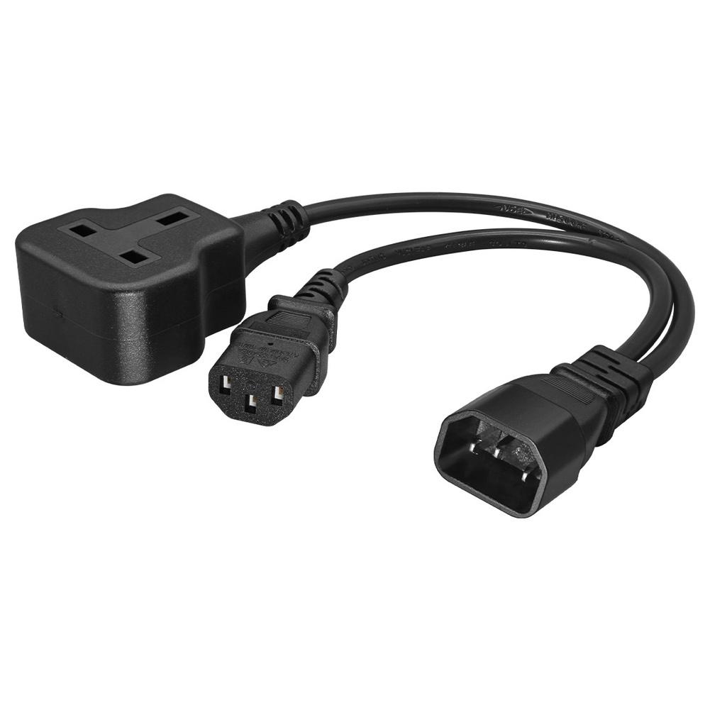 Power Cord C14 To C13 UK Power Cable Splitter IEC Connector Adapter For Computer Server PDU Copper Power Strip Power Tools Parts