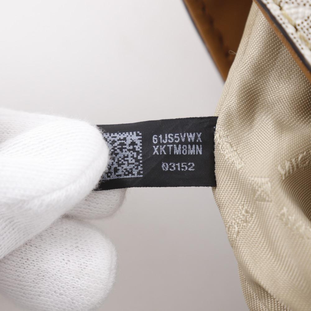 Michael Kors Connie Shoulder Bag Signature White/Brown PVC Women Used