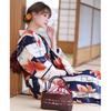 JIUJIUYCL Yukata two-piece ladies kimono womens single item 2-piece set 3-piece obi tied geta wrinkle-resistant Japanese pattern floral goldfish cute