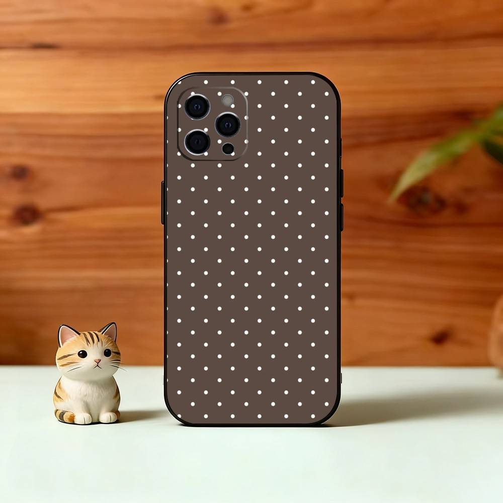 Klassische Polka Dot Handyhülle Für iPhone 17,16,15,14,13,12,11 Plus,Pro Max,XS,Weiche Silikon Schwarz Hülle