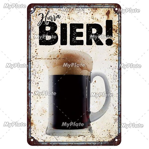 Retro Drink Bier Beer Metal Sign Vintage Plaque Tin Sign Plate Wall Decor For Bar Club Man Cave Bar Plate Drinking Poster Custom