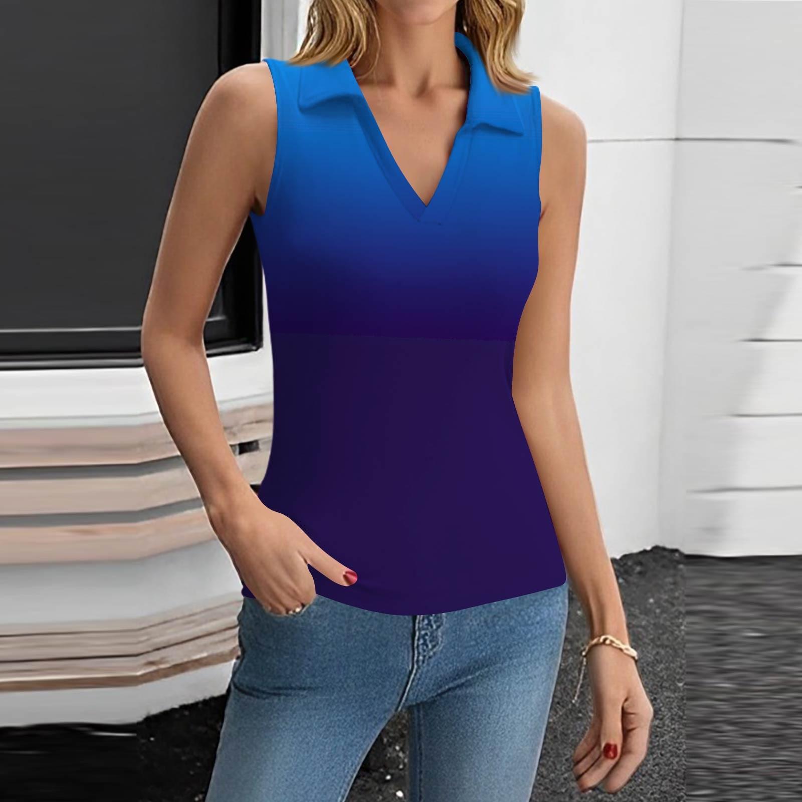 

Женская летняя мода повседневная ретро-принт с V-образным вырезом без рукавов топ-топ Skinny Tank Top L