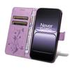 For OnePlus Nord 5 5G/OnePlus Ace 5 Ultra 5G PU Leather Cases Flower Pattern Wallet Stand Phone Cover with Strap -  Light Purple