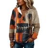 Women's Fashion Hooded Halloween Print Sweatshirt with Buttons for Festive