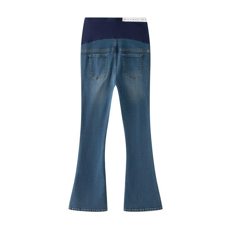 

Расклешенные стрейчевые джинсы для беременных с карманами на животе Extra Extra Large синий