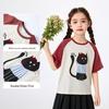 Mädchen-T-Shirt mit Kätzchen-Print aus reiner Baumwolle