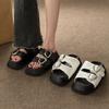Platform Sandals Women's Summer New Buckle Fashion Flat-bottomed Retro Beach Slippers