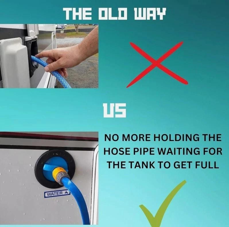 Caravan 1set RV Water Tank Water Inlet Quick Connect Connector for RV Rheinland Water Inlet Filler Cap Quick Hose Connector