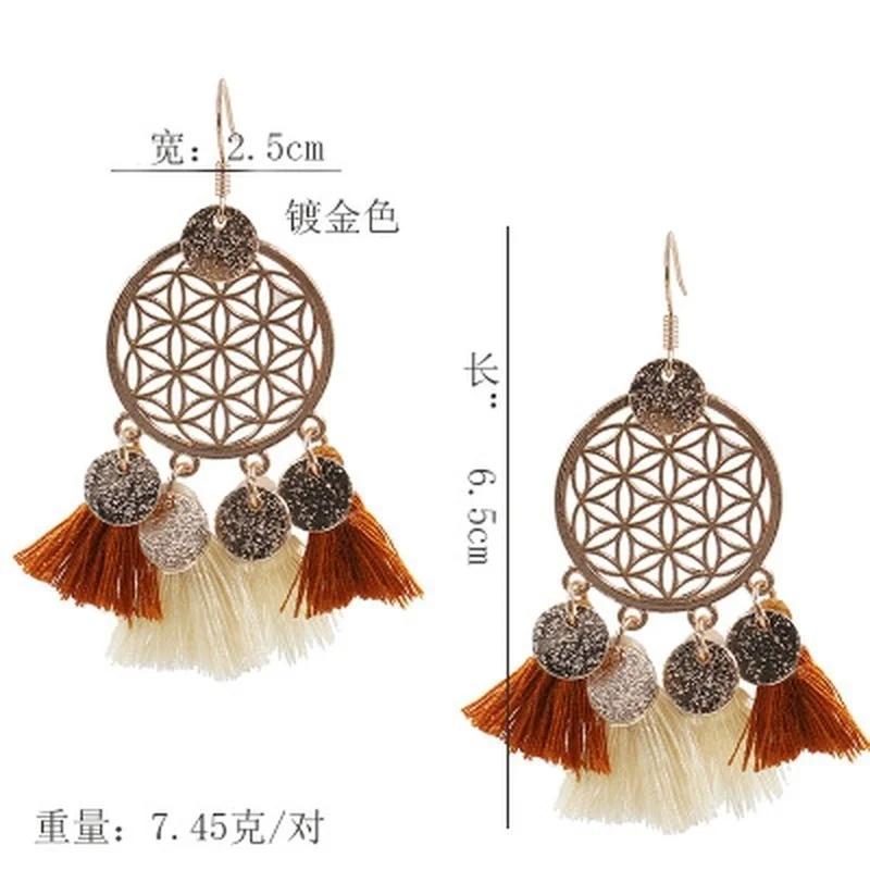Fashion Sequins Tassel Earrings Trendy Bohemian Hoop Earrings for Women  Wedding Engagement Party Earrings Gifts Jewelry