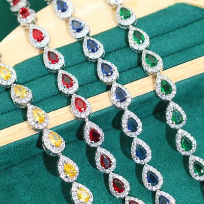 Evropské a N Seiko Lehký Luxusní Barevný Šperk Nový Náramek Kapka Vody Mikro Vykládaný Zirkon Luxusní Náramek Zirkonové Šperky