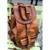 Leather Bag Goat Vintage Backpack Laptop Rucksack Genuine Travel Brown Men's New