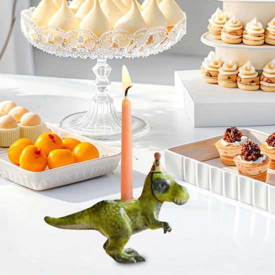 Party Cake Candle Holder Cake Topper Animal Candle Holder Goose Dog Figurine Taper Candle Holder for Cakes Candles Birthday Party Supplies