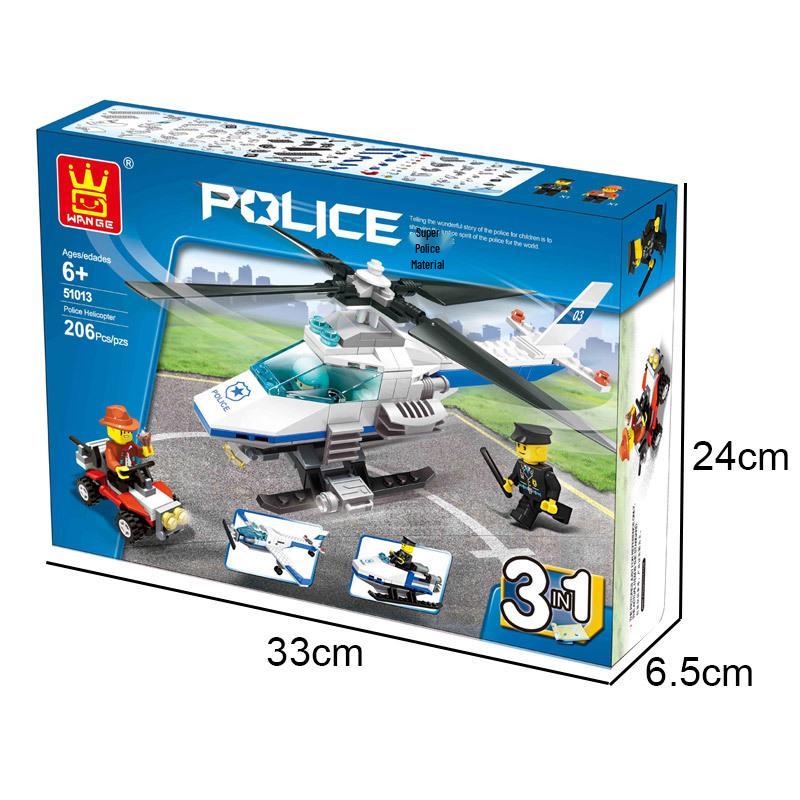 Wange City Police Airplane Building Blocks - Parent-Child Interactive Toy