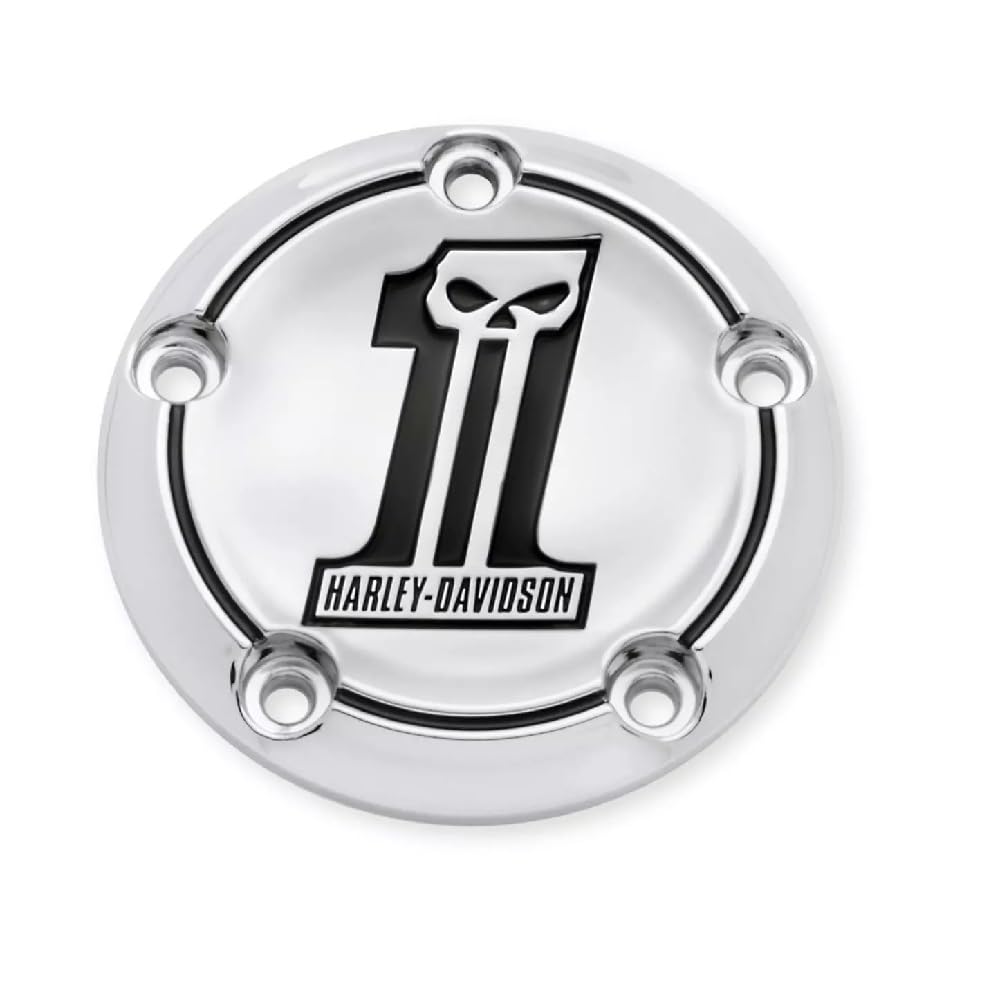 

Genuine Harley-Davidson Number One Skully Timer Cover (32519-10) for Softail, Dyna, and Touring