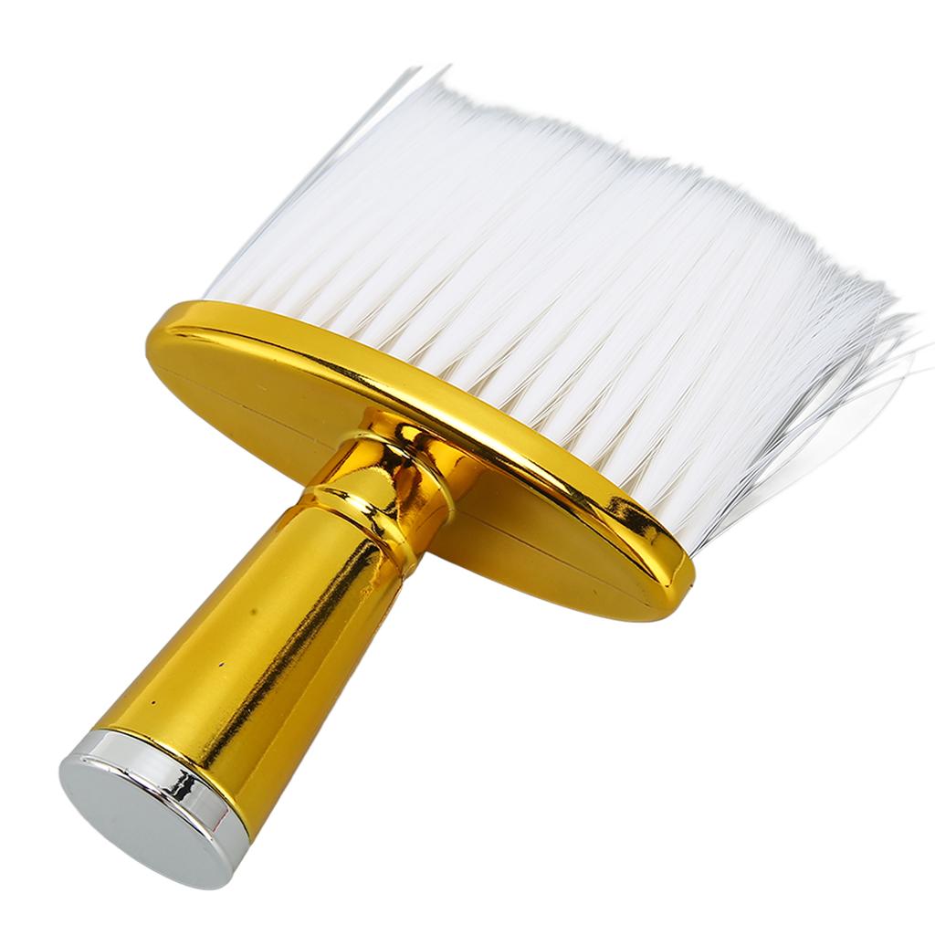 Neck Face Duster Brush Remove Loose Hair Soft Neck Duster with Electroplated Handle for Salon and