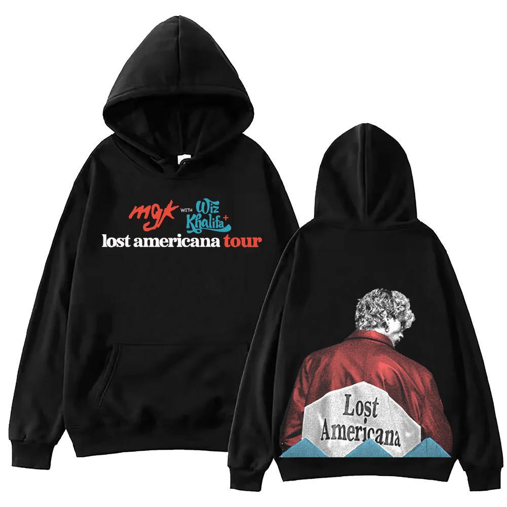 MGK Lost Americana Tour Machine Gun Kelly Худи Харадзюку Хип-Хоп Пуловер Топы Свитшот Подарок 3XL