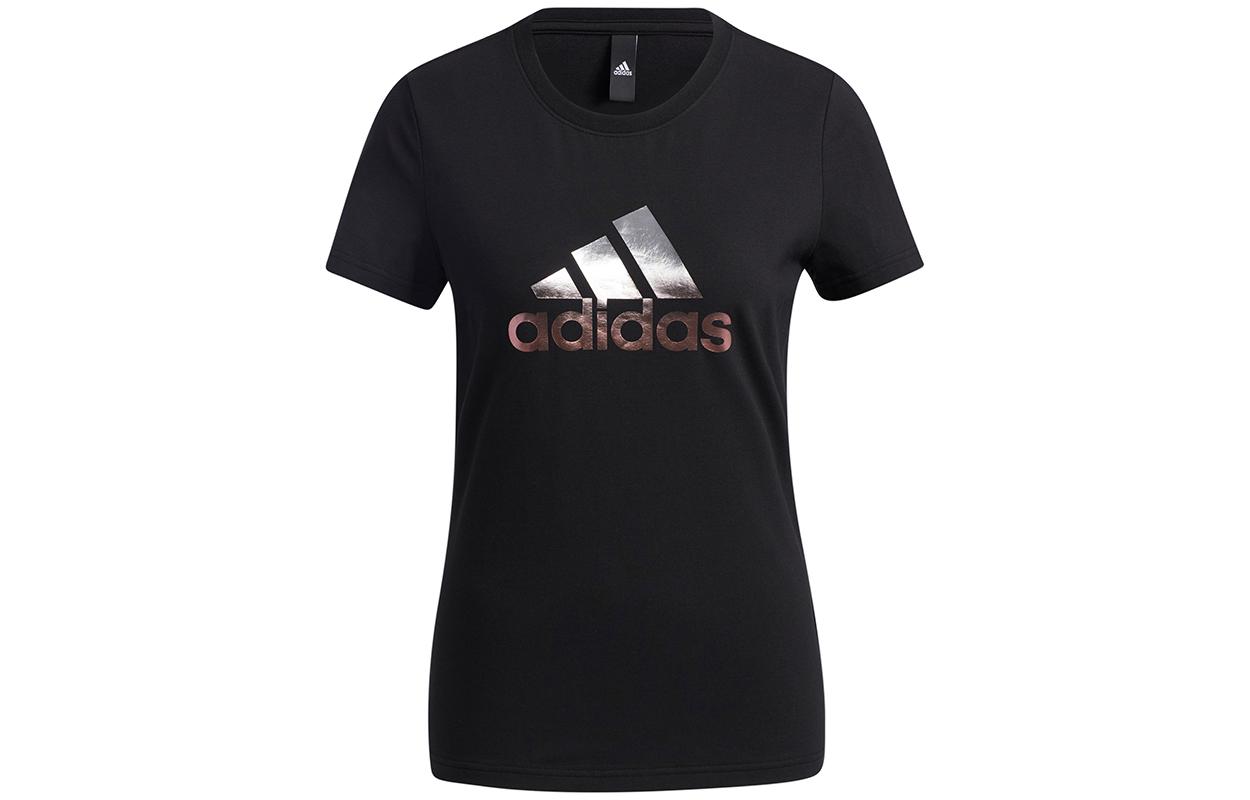 

Adidas T Shirts Women s Black Crew Neck Moderate Straight Fit GP0685 XS