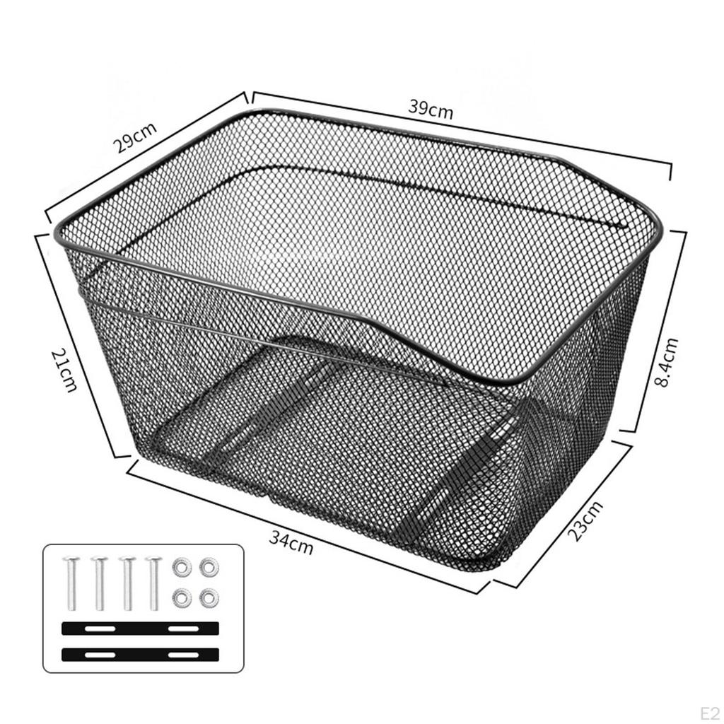 Rear Bike Basket Sundries Organizer Easy To Install Stylish Accessories Metal Wire Mesh Bicycle