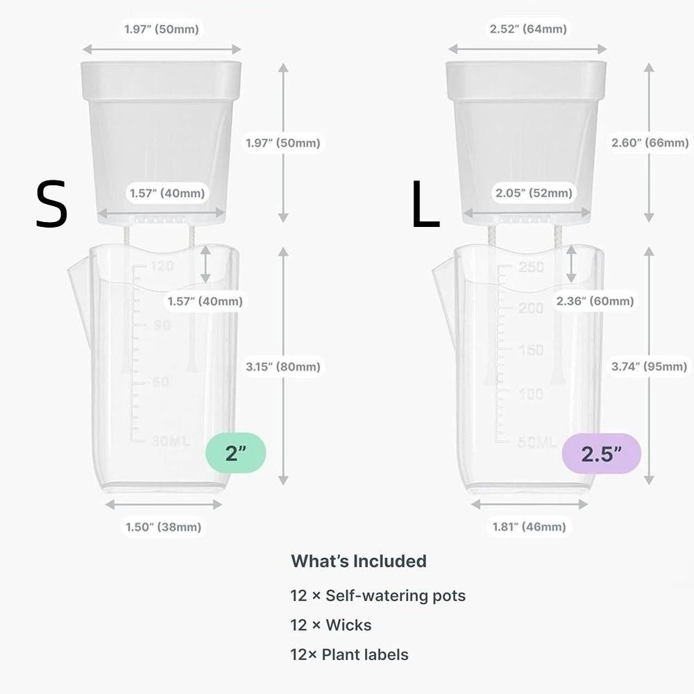 12 Set Drainage Holes Automatic Watering Planter Seedling Plant Pot  Gardening Accessories