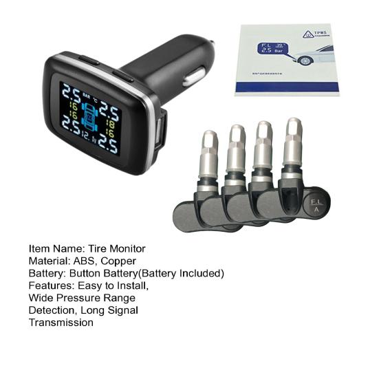 Sistem de monitorizare a presiunii în anvelope Detectare gamă largă de presiune Transmitere lungă a semnalului Monitor precis în timp real al presiunii în anvelope fără fir