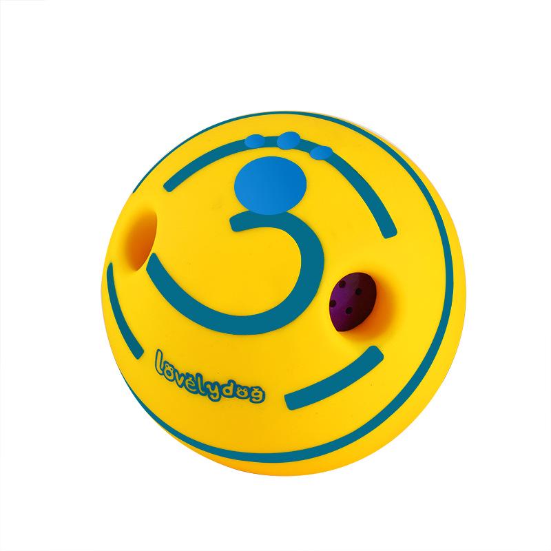 Dog Toy: Self-Play Rolling Sound Ball – Silly Laugh, Teething Relief, Bite-Resistant, Boredom Resistant Pet Ball