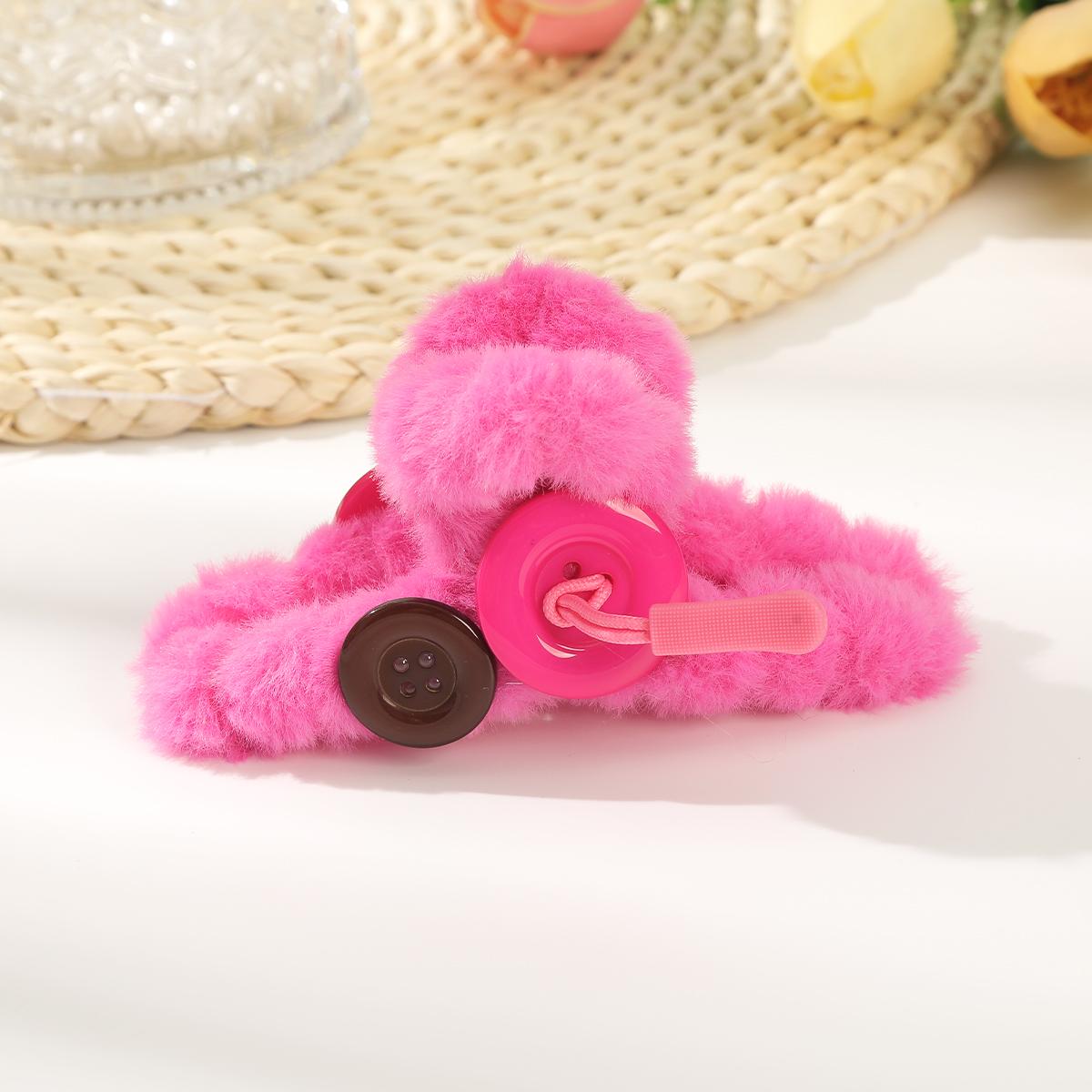 

AWAYTR Милые плюшевые заколки для волос с пуговицами, тканевые заколки-крабы для женщин, девушек, подарок, аксессуары для волос, головной убор на День святого Валентина