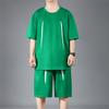 Plus Size 4XL-11XL Oversized Shorts Sets Summer T-shirt Vintage Clothes Men's 2 Pieces Set