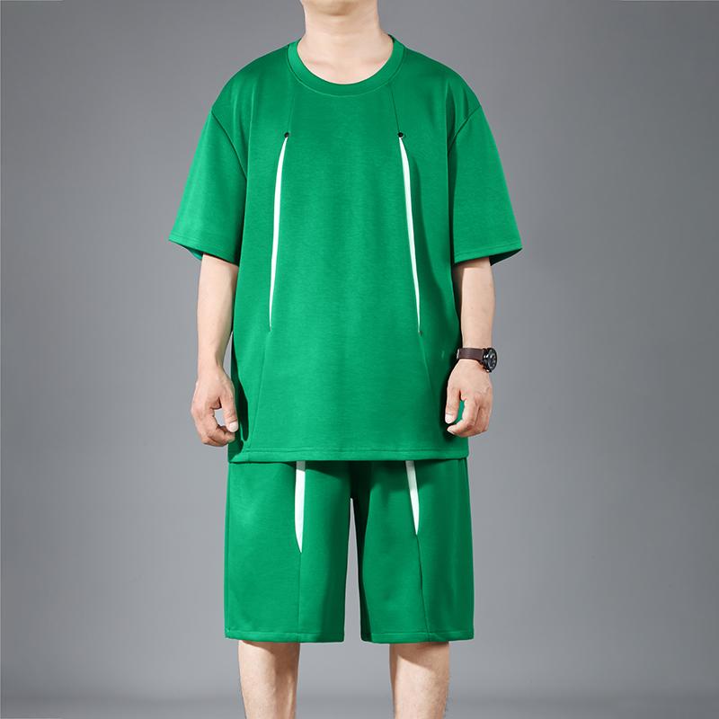 Plus Size 4XL-11XL Oversized Shorts Sets Summer T-shirt Vintage Clothes Men's 2 Pieces Set