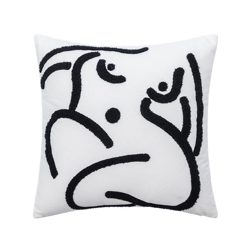 

Скандинавский диванная подушка в стиле инс, ретро, для модельной комнаты, прикроватная подушка-спинка, вышитая наволочка 45 * 45Cm without core