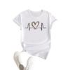 European and American spot printed crew neck T-shirt spring and summer casual short-sleeved crew neck top short-sleeved women's T-shirt