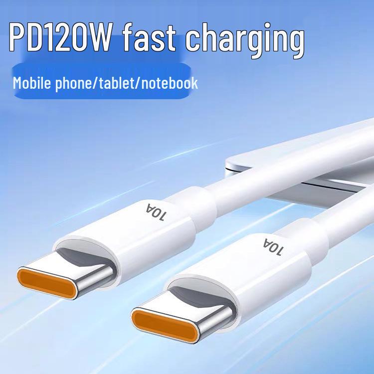 120W Dual Type-C Braided Cable for Apple 15/16 - Fast Charging PD Compatible