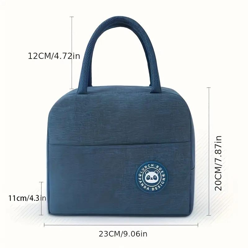 Insulated Lunch Bag,Oxford Cloth Portable Food Container, Large Capacity Lunch Box Tote with Aluminum Foil Liner,Rectangle Shap