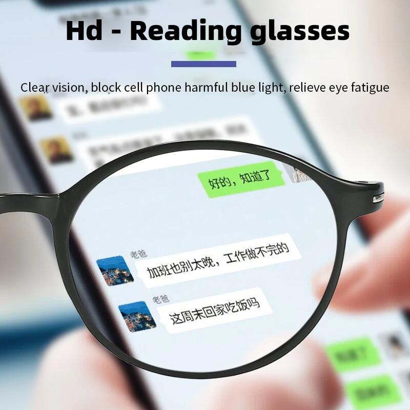 2025Reading Glasses Men Women Vintage Anti Blue Light Presbyopic Eyeglasses Round Full Frame Eyewear +1.0+1.5+2.0+2.5 +4.0
