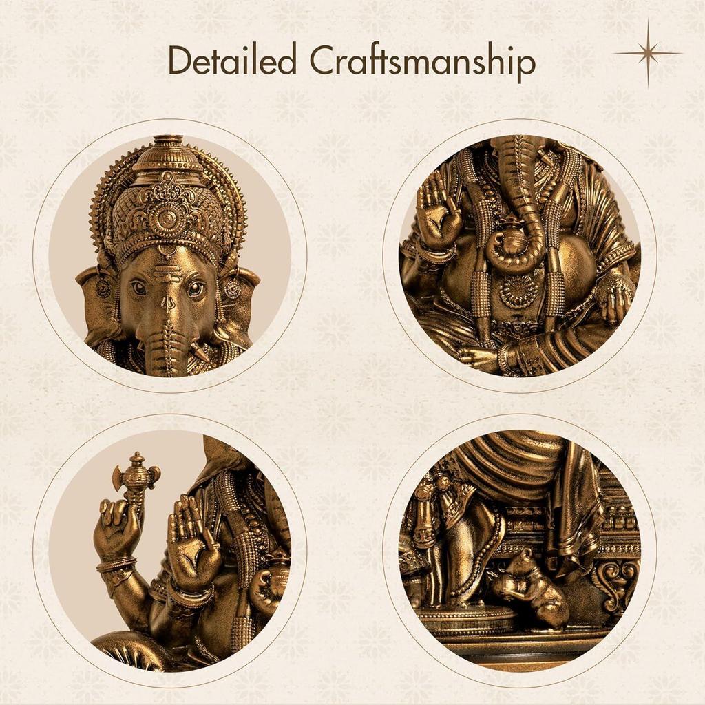 Idolul Domnului Ganesha pentru Decorul Casei – Idol Mic Ganesha de 6 Inch | Murti Ganesh Făcut Manual | Idoli Ganesha pentru Casă și Birou