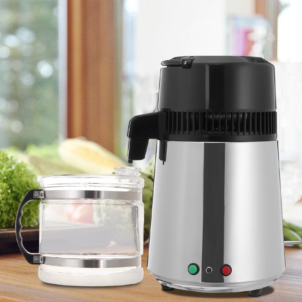 750W Stainless Steel Distilled Water Machine Portable Two-button Household Water Filter 4L With Over-temperature Function