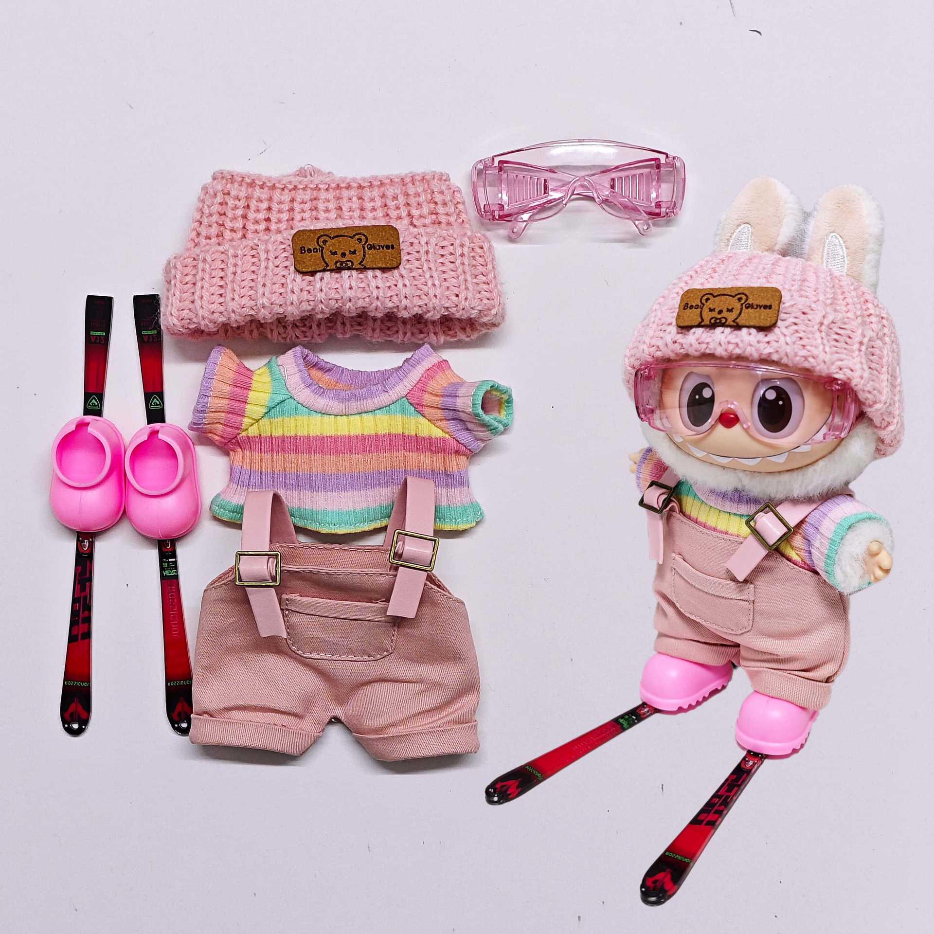 

Розовый комплект комбинезона для кукол Лабубу (15см/17см) Doll Clothes Only, Doll Not Included