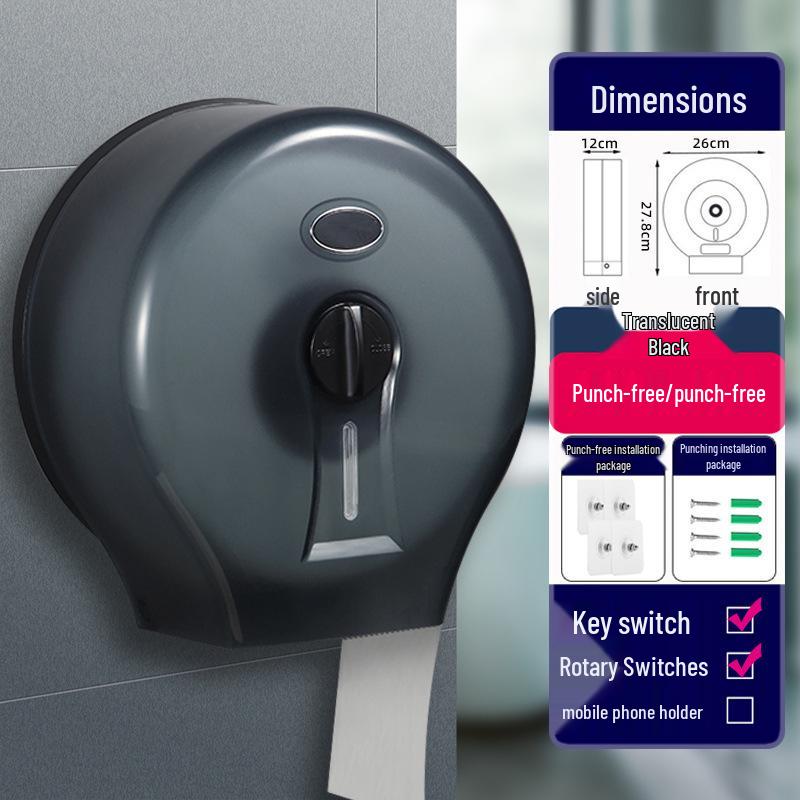 Wall-Mounted Waterproof Jumbo Toilet Paper Holder for Hotel Bathrooms