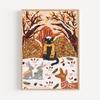 Modern Autumn Lovers Pumpkin Winter Forest Illustration Poster and Prints Canvas Printing Wall Art Picture for Living Room Decor