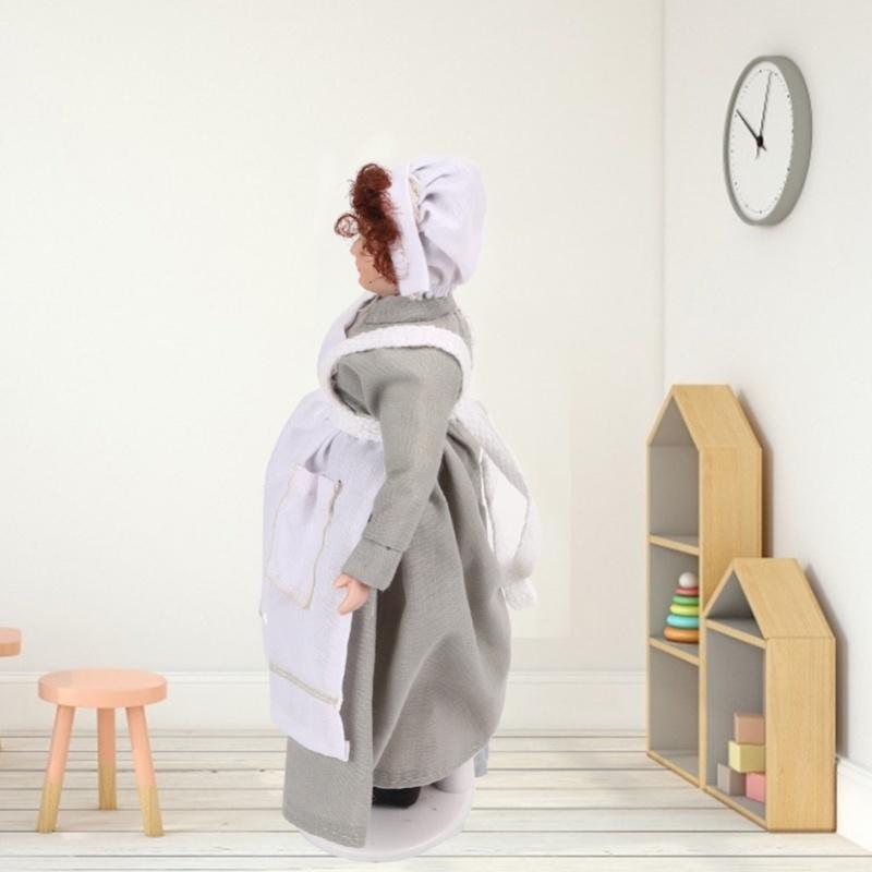 Puppenhaus Miniatur Porzellan Puppe Modell Ornament Puppe Chef Mann Diener Puppenhaus Zubehör #2