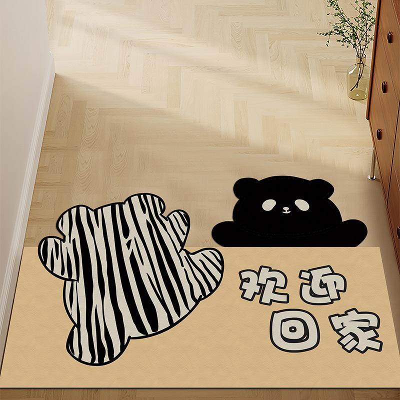 Cute Cat Household Door Floor Mat Leather Floor Mat Entry Door Porch Non-Slip And Wear-Resistant Foot Mat Girl Heart Floor Mat