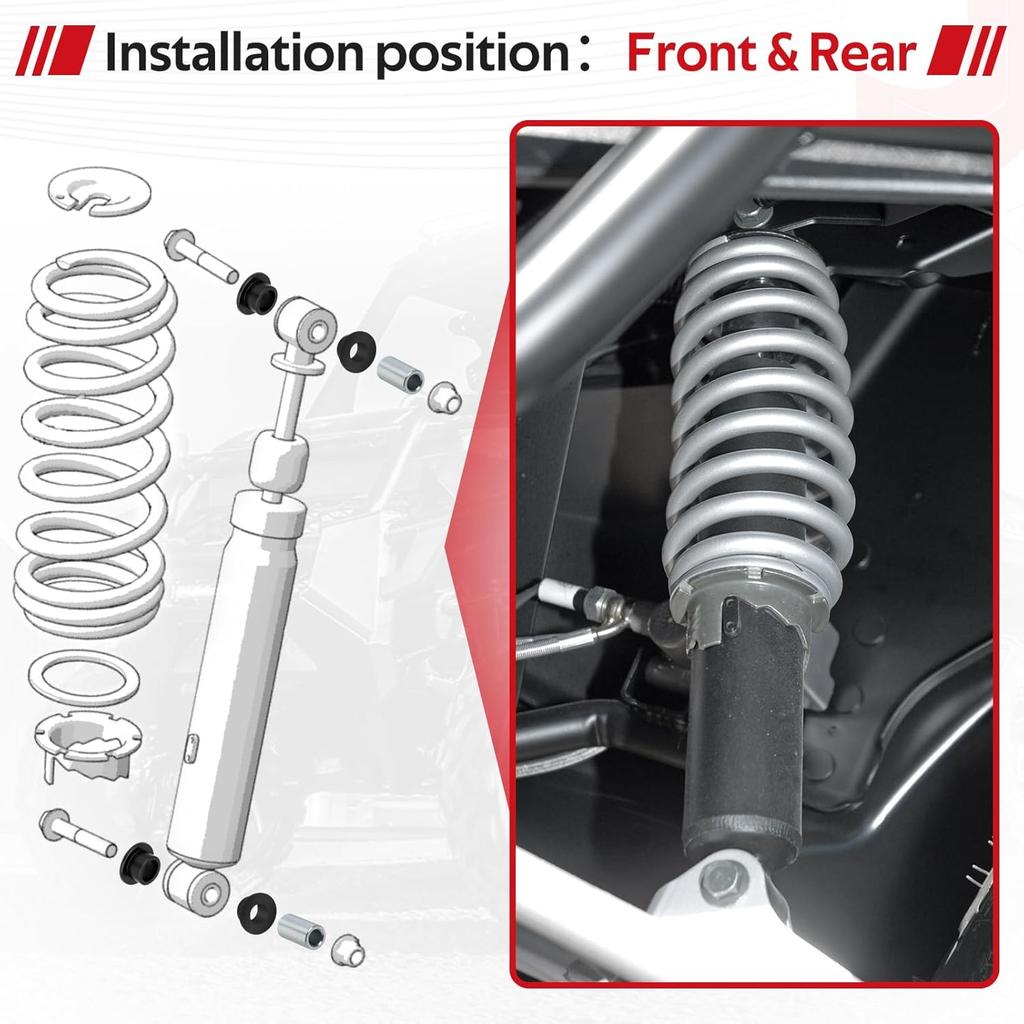 JAVIK Front & Rear Shock Bushing Sleeve Kit For Polaris Ranger 1000/900/800/Diesel RZR 800/570 Sportsman 1000/850/550 Scrambler 850 PRO-XD