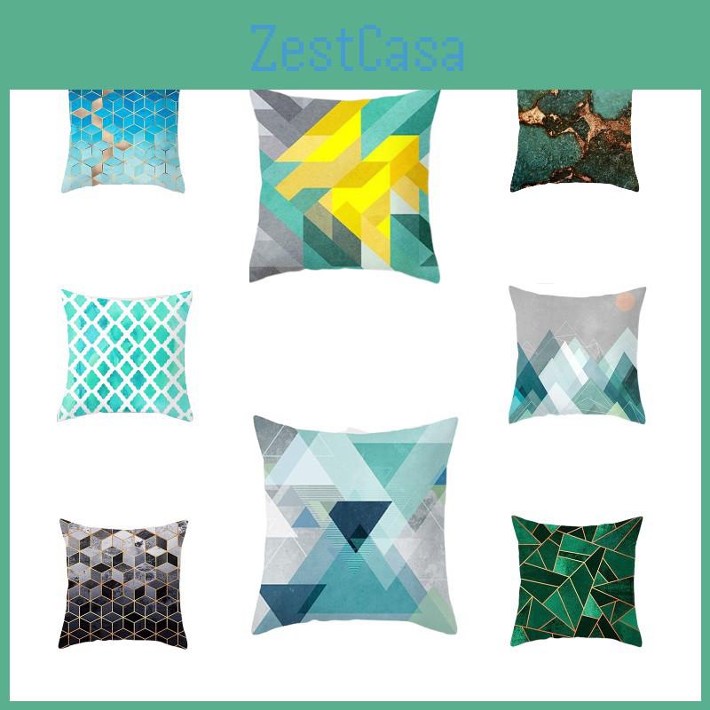 Drd28 Series Pillowcase Featuring Nordic Style And Geometric Grid Pattern Various Sizes Available