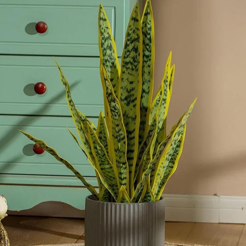 1 Adet Sansevieria Bahçe Yaprakları Ofis Yapay Kaplan Piran Ev Tropikal Mağaza Dekoru Sahte Bitkiler Gerçek Dokunuş Plastik