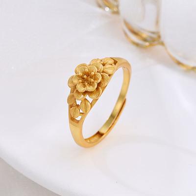 Korean Version of Fashion Temperament Imitation Sand Gold Ring Ring Women's Design Niche Personality Simple Cold Wind Jewelry