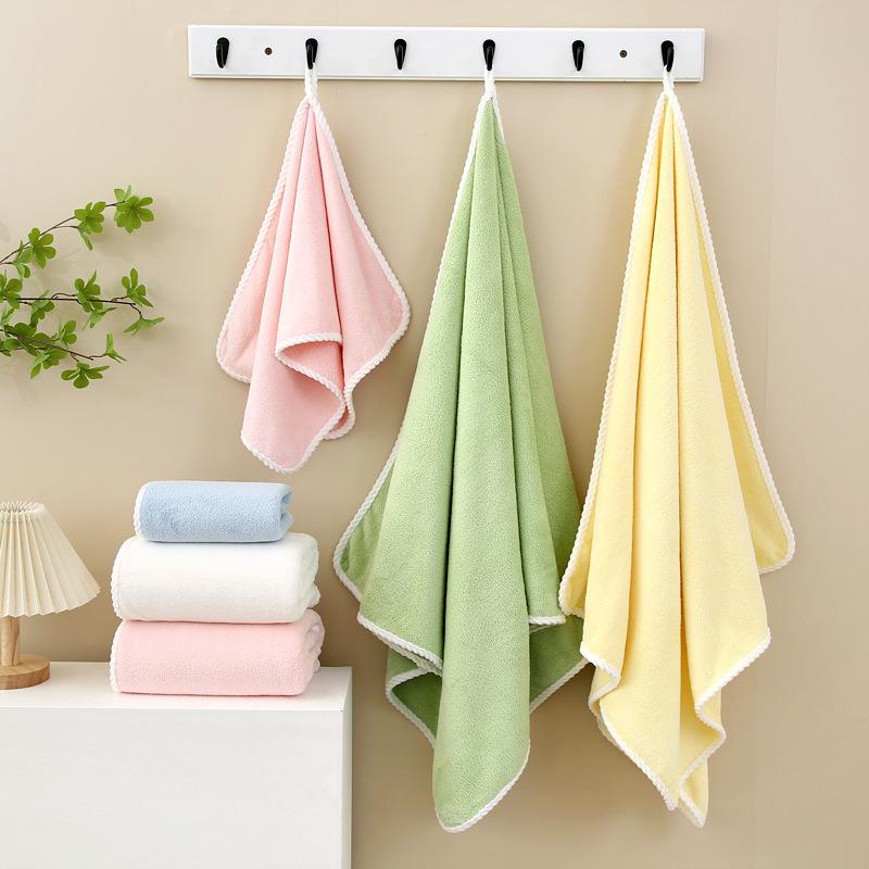 Towel High-density coral fleece towel Bath towel Square towel Water-absorbing quick-drying towel