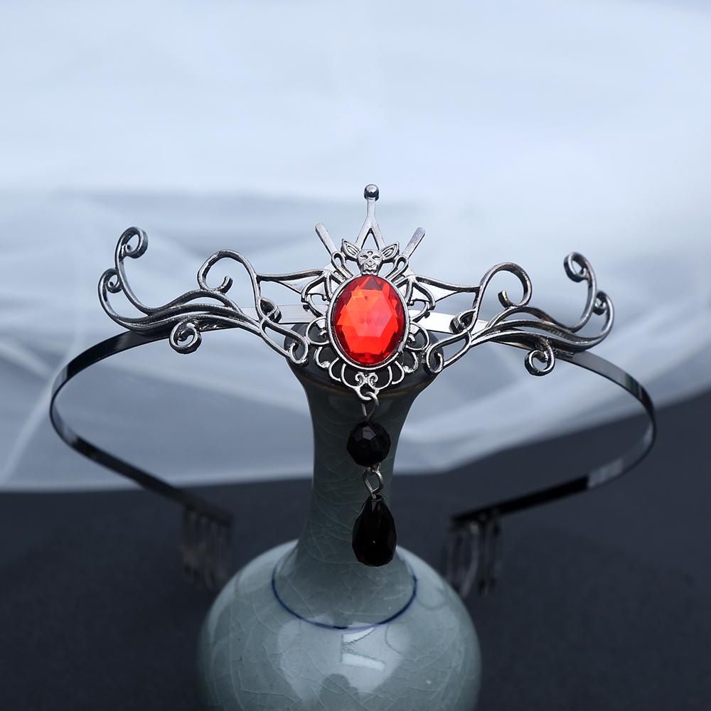 1 Stück Mode Gothic Vampir Haarkrone Kristalle Filigranes Dark Fantasy Design Perfekt für Gothic Hochzeiten Cosplay Mystische Anlässe